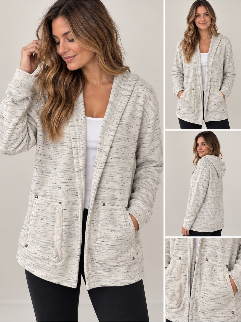 Aritzia Wilfred Free Rousseau Cardigan Hoodie Size S Heather Grey